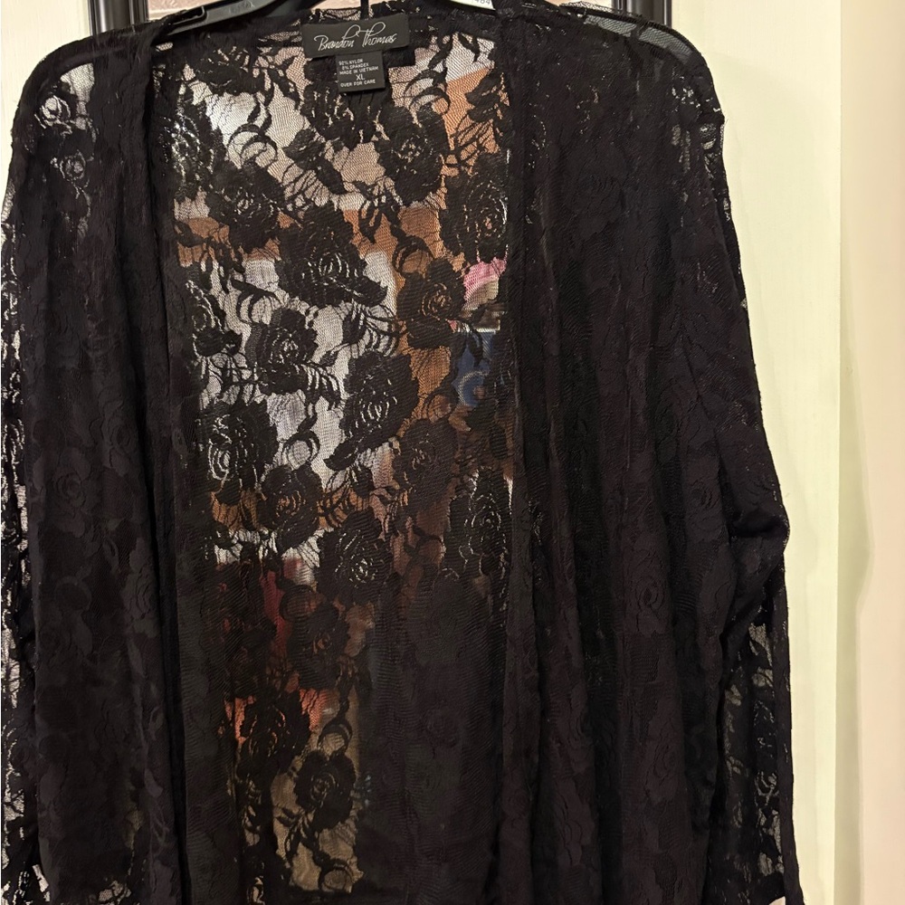 Brandon Thomas Black Lace Robe